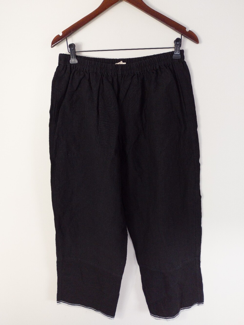 MAIWA Handwoven Linen Pondicherry Barrel Pant Black Size Medium